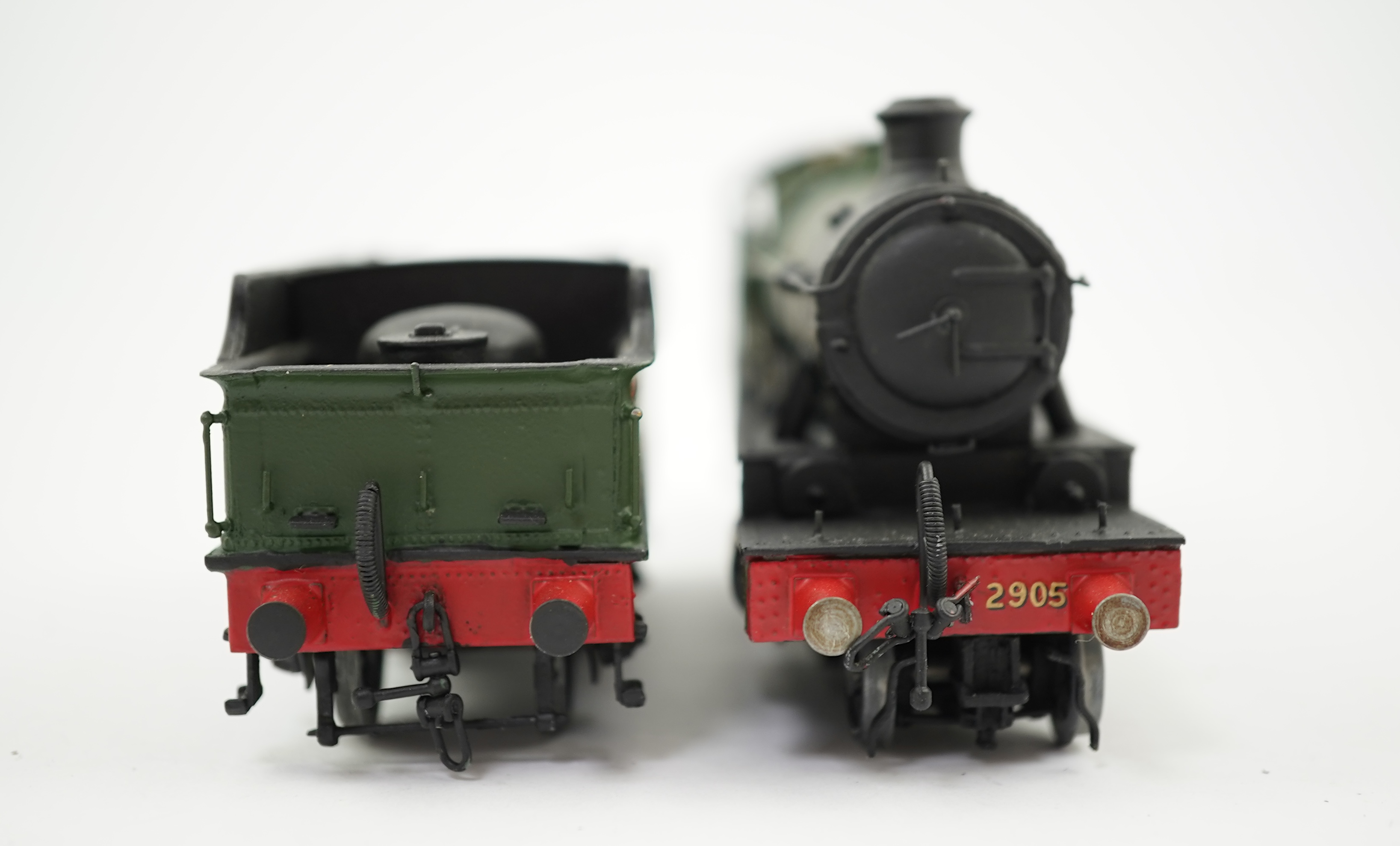 Two 00 gauge brass and white metal kit built GWR tender locomotives; a 2900 class 4-6-0, Lady Macbeth 2905, together with a Dean ‘Crocodile’ No.38 4-6-0, constructed, painted and lined to a high standard, both motored fo